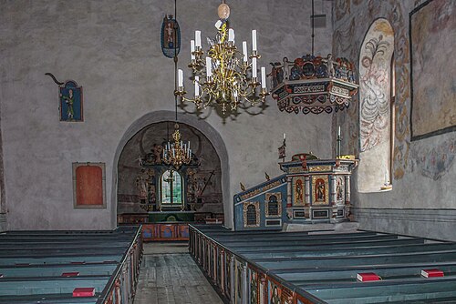 Lannaskede gamla kyrka, interno