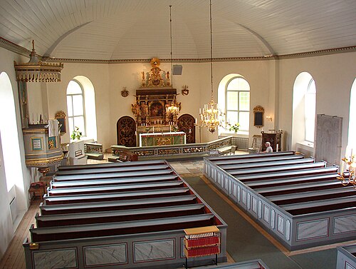 Valla kyrka, intérieur