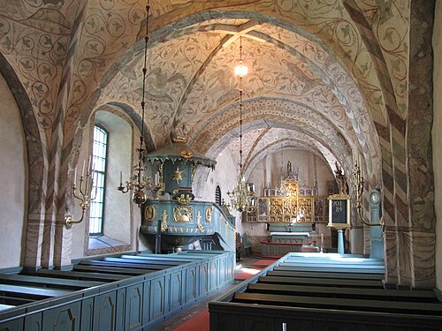 Villberga kyrka, interno