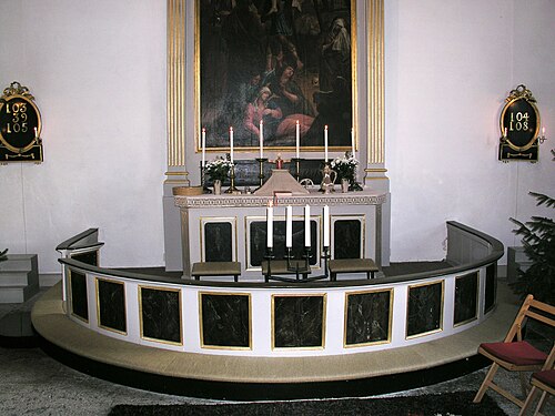 Rystads kyrka, interno
