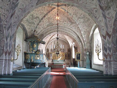 Villberga kyrka, interno