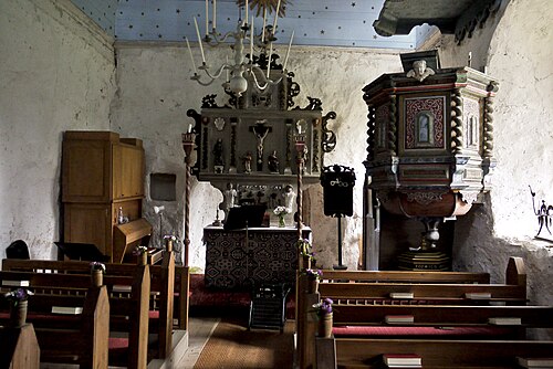 Kyrkås gamla kyrka, intérieur