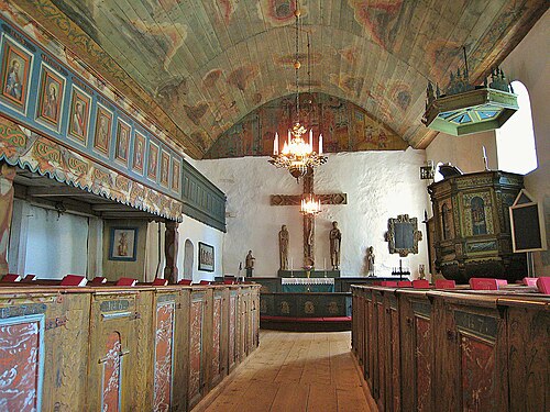 Sjösås gamla kyrka, interno